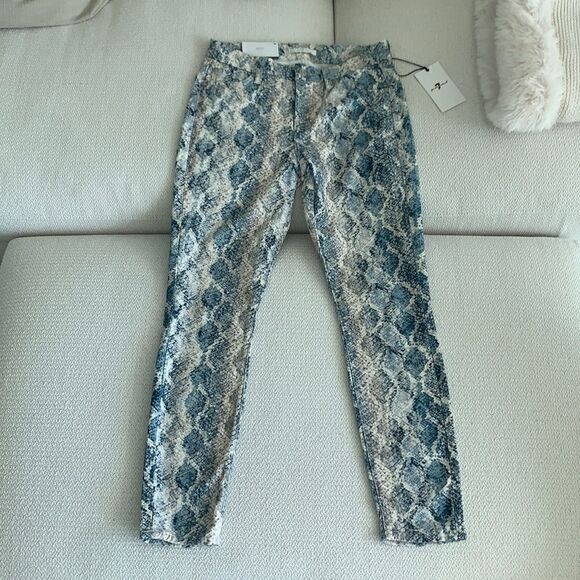 Snake 🐍 Print Stretch Ankle Length Pants Denim - Picture 6 of 8